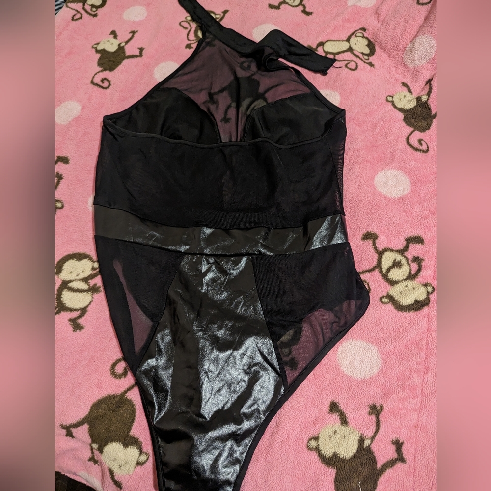 Pleather lingerie bodysuit